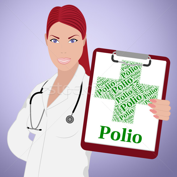 Polio Word Means Infantile Paralysis And Poliomyelitis Stock photo © stuartmiles