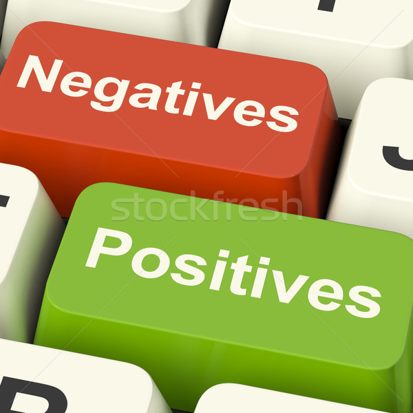 Negatives Positives Computer Keys Showing Plus And Minus Alterna Stock photo © stuartmiles