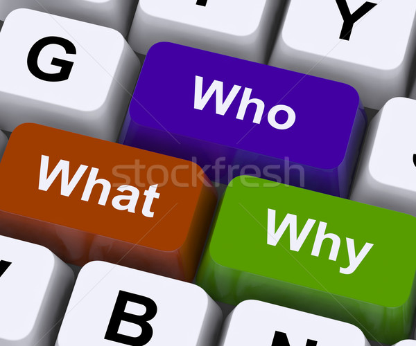 Stock photo: Who What Why Keys Show Confusion