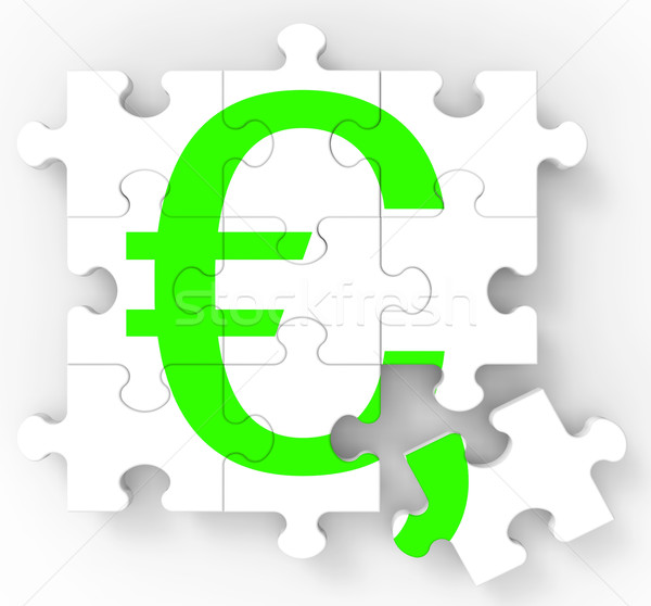 Foto stock: Euro · quebra-cabeça · europeu · dinheiro · financeiro