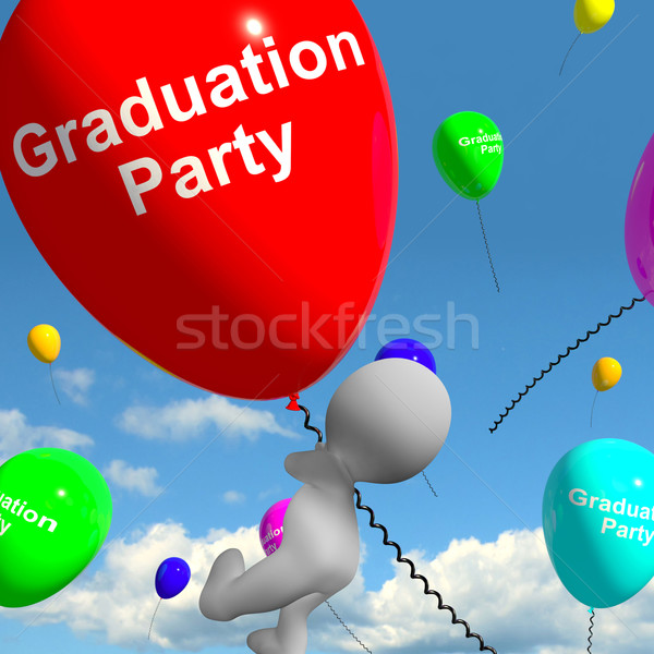 Graduation Balloons Showing School College Or University Graduat Stock photo © stuartmiles