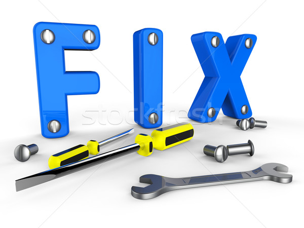 Fix Word Means Mends Mend And Maintenance Stock photo © stuartmiles