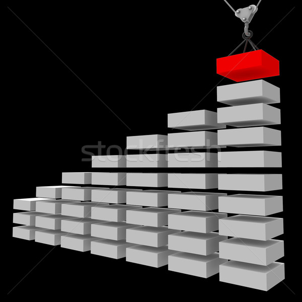 Increase Graph Construction Indicates Infochart Profit And Prope Stock photo © stuartmiles