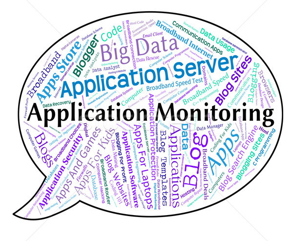 Stock photo: Application Monitoring Shows Words Text And Monitors