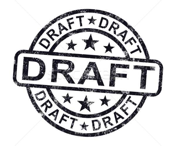 Draft Stamp Shows Outline Document Or Letter Stock photo © stuartmiles