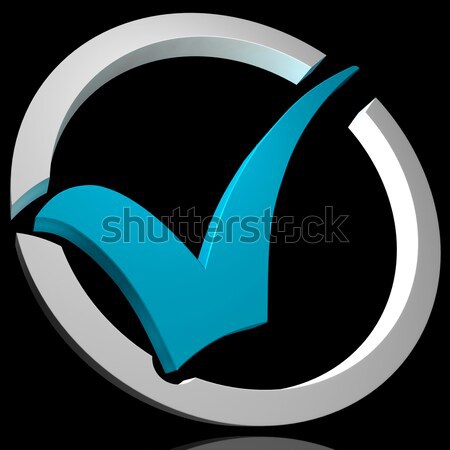 Blue Tick Circled Shows Quality And Excellence Stock photo © stuartmiles