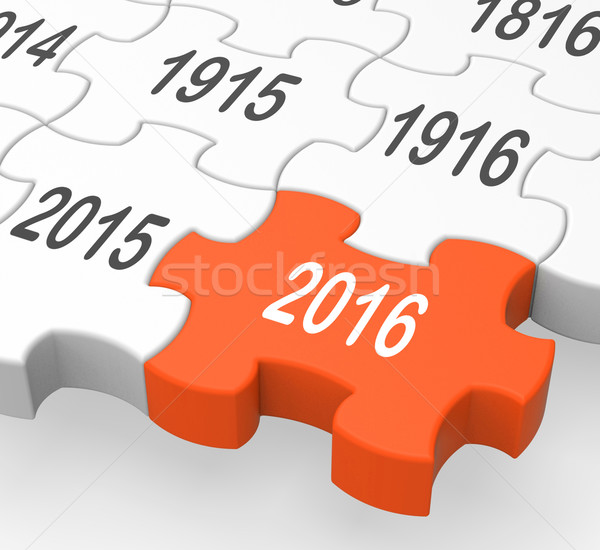 2016 Puzzle Piece Shows Expected Objectives Stock photo © stuartmiles