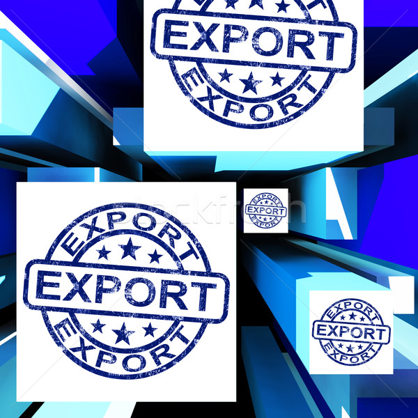 Stock photo: Export On Cubes Showing Worldwide Shipping