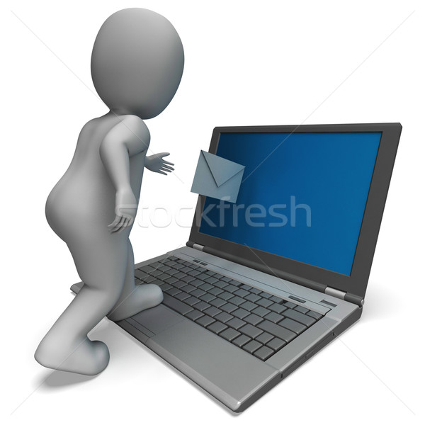 E-mail laptop corespondenta semna poştă comunicare Imagine de stoc © stuartmiles