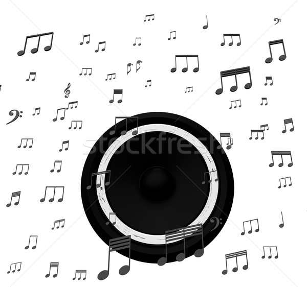 Speaker And Music Notes Shows Soundtrack Disco Or Concert Stock photo © stuartmiles