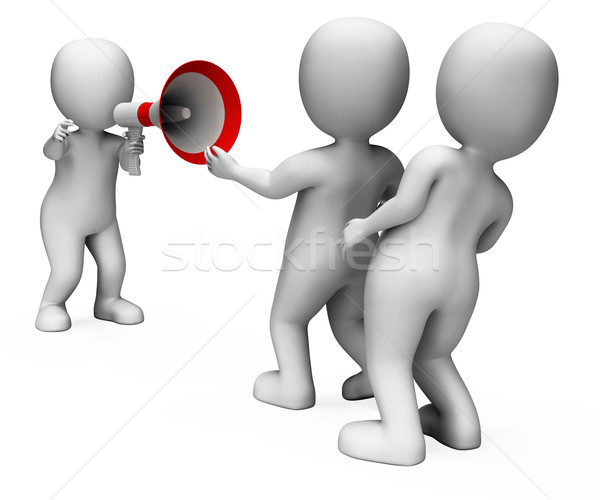 Megaphone Character Shows Motivation Authority And Do It Stock photo © stuartmiles