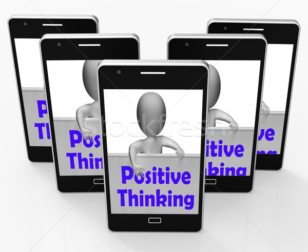 Positive Thinking Sign Shows Optimistic And Good Thoughts Stock photo © stuartmiles