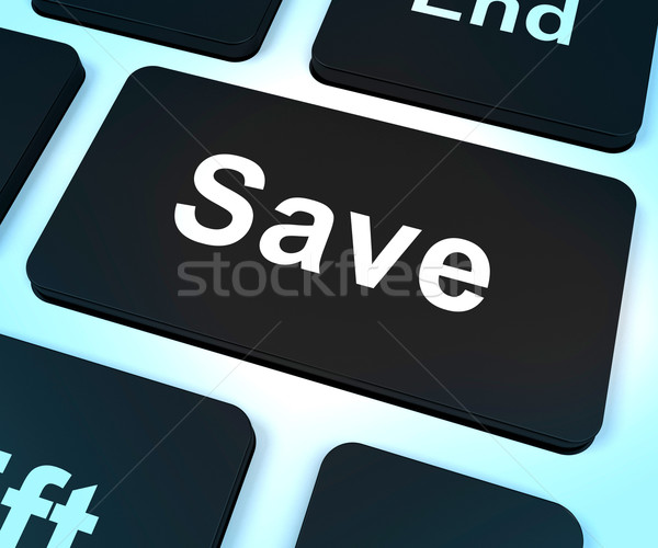 Salvare computer chiave simbolo promozione Foto d'archivio © stuartmiles