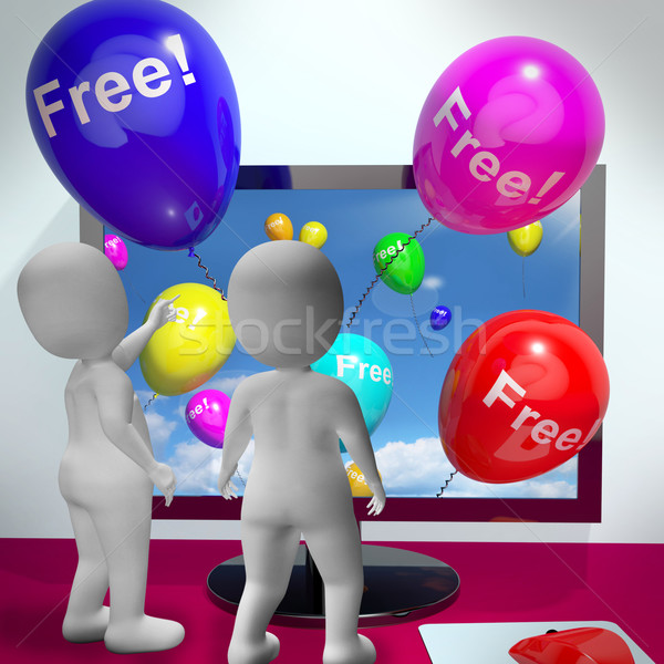 Balloons With Free Showing Freebies and Promotions Online Stock photo © stuartmiles