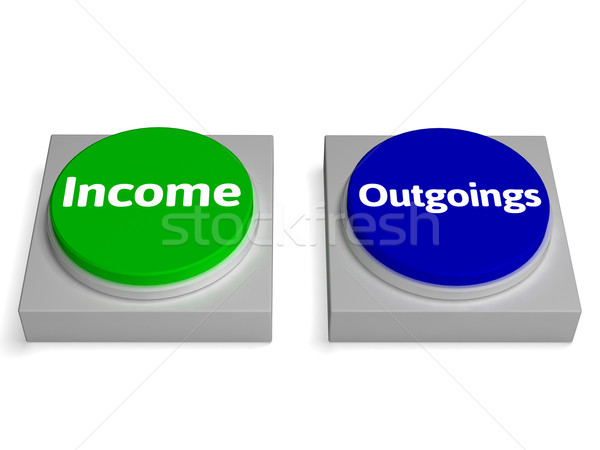 Stock photo: Income Outgoings Buttons Shows Profits Or Expenses