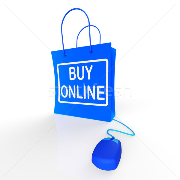 Buy Online Bag Represents Internet Shopping and Buying Stock photo © stuartmiles