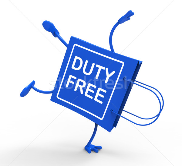 Handstand Tax Free Shopping Bag Shows Duty Purchases Stock photo © stuartmiles
