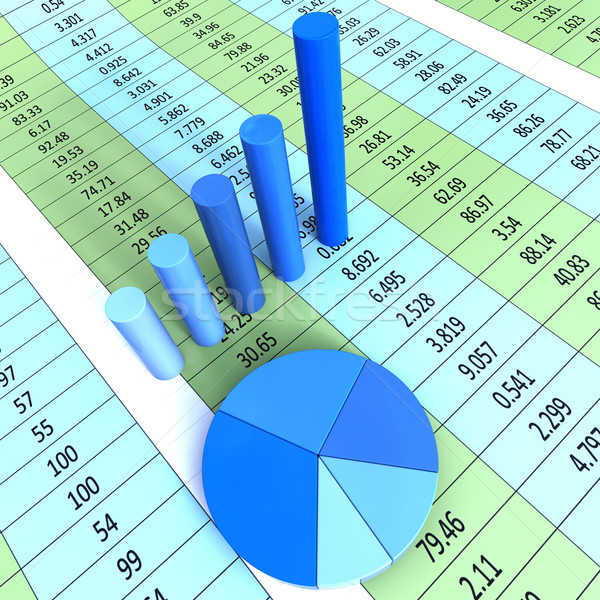 Stock photo: Report Graph Shows Financial Profit And Information