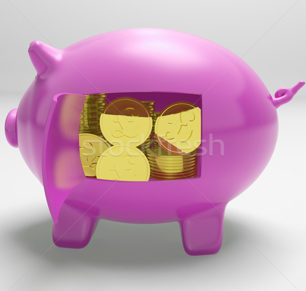 Pounds In Piggy Shows UK Profit And Prosperity Stock photo © stuartmiles