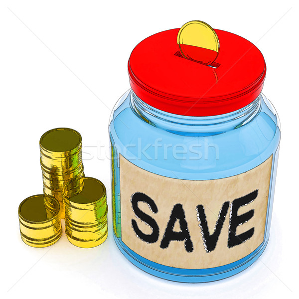 Save Jar Shows Saving Or Reserving Money Stock photo © stuartmiles