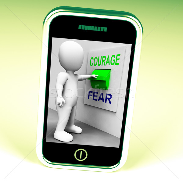 Courage Fear Switch Shows Afraid Or Courageous Stock photo © stuartmiles