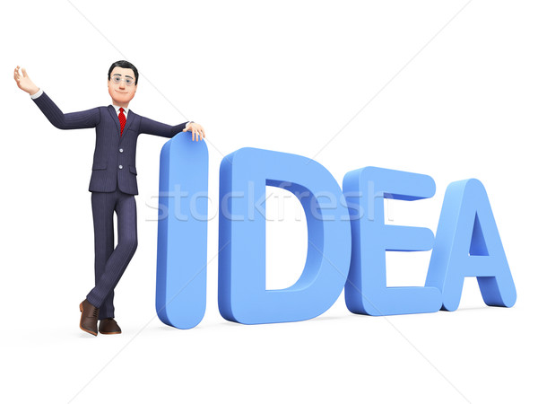Businessman Presenting Idea Indicates Ideas Corporate And Businessmen Stock photo © stuartmiles