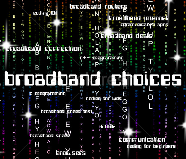 Breedband keuzes world wide web alternatief lan netwerk Stockfoto © stuartmiles