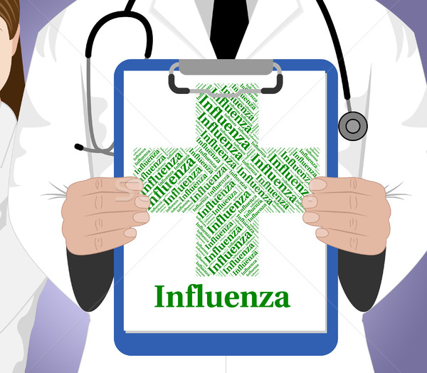 Influenza Word Means Ill Health And Affliction Stock photo © stuartmiles