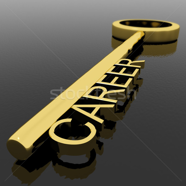 Career Text On A Gold Key With Black Background As Symbol Of New Stock photo © stuartmiles