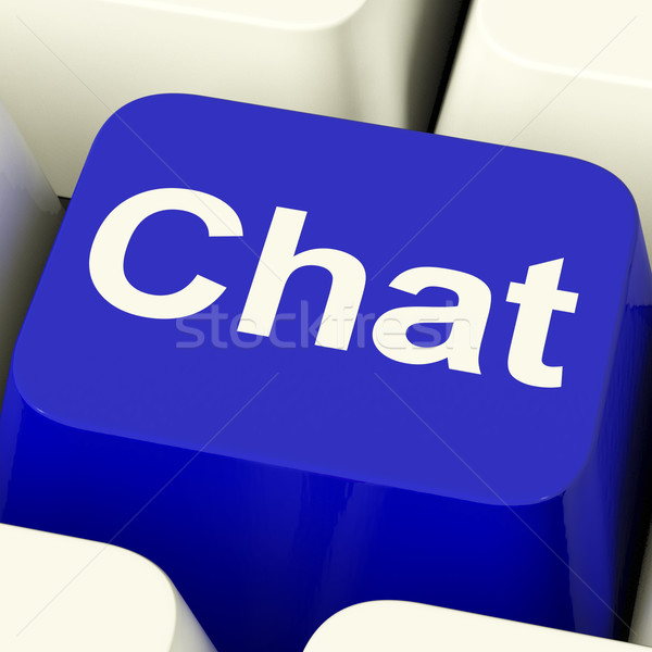 Chat palabra ordenador clave hablar Foto stock © stuartmiles