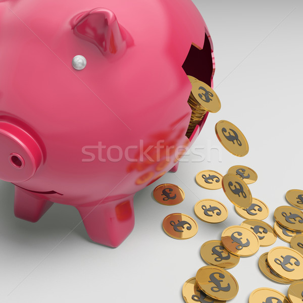 Defekt Sparschwein britisch finanziellen Finanzierung Stock foto © stuartmiles