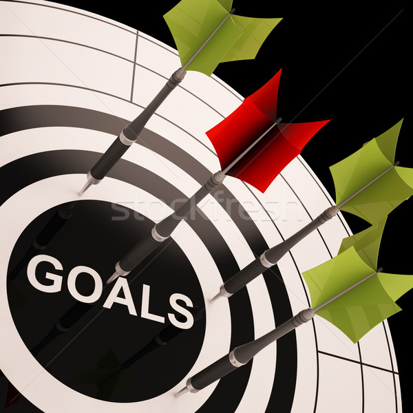 Goals On Dartboard Shows Aspired Objectives Stock photo © stuartmiles