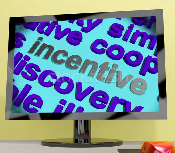 Stock photo: Incentive Word Screen Shows Motivation Enticement Or Reward