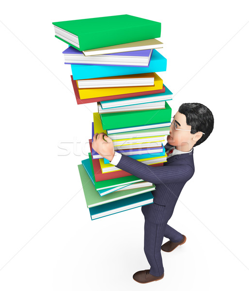 Businessman Carrying Books Represents Trade Corporate And Studying Stock photo © stuartmiles