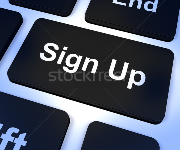 Sign Up Computer Key Showing Subscription And Registration Stock photo © stuartmiles