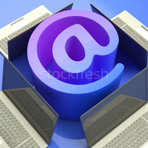 E-mail Symbol Laptops Shows Mailing on Web Stock photo © stuartmiles