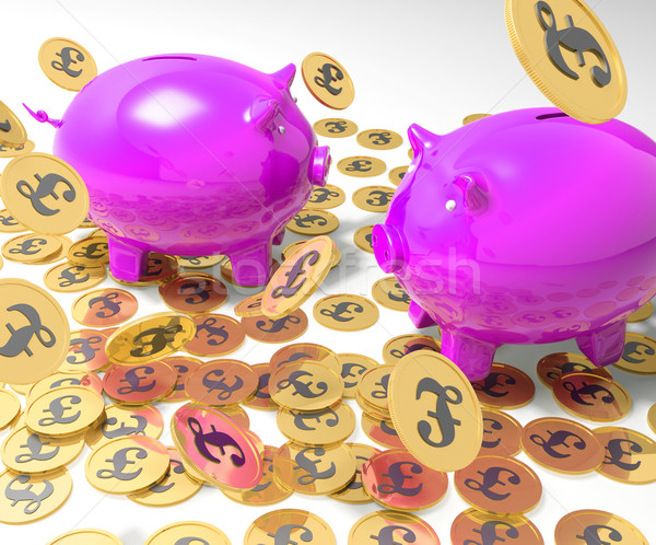 Piggybanks On Coins Showing Britain Incomes Stock photo © stuartmiles