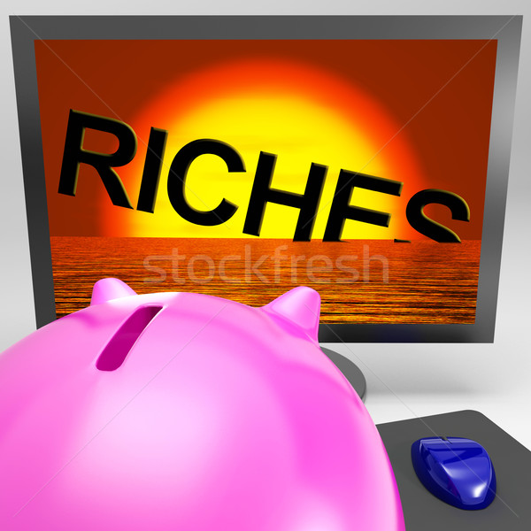 Riches Sinking On Monitor Shows Bankruptcy Stock photo © stuartmiles