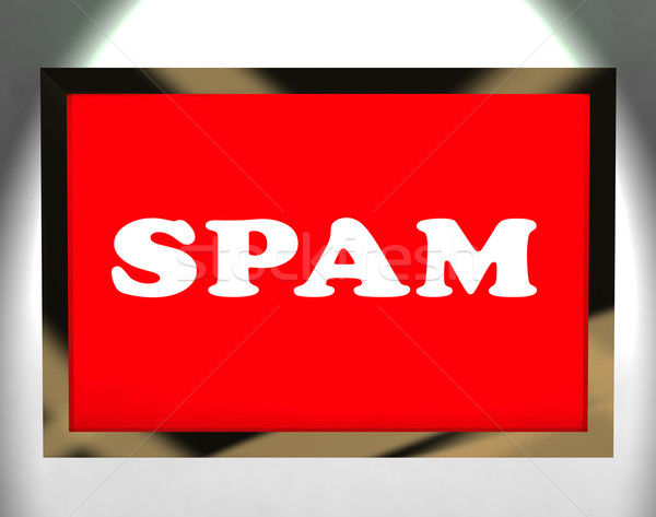 Spam Screen Showing Spamming Unwanted And Malicious Email Stock photo © stuartmiles