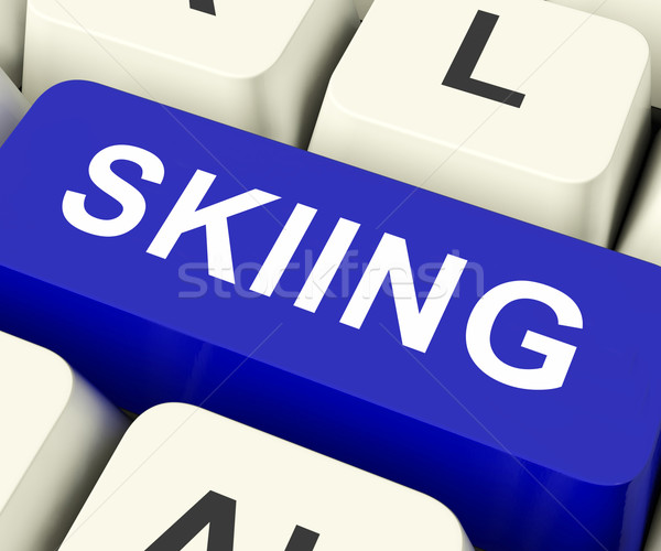 Narty kluczowych narciarskie narciarz klawiatury Zdjęcia stock © stuartmiles