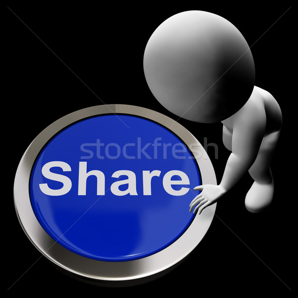 Share Button Means Sharing With And Showing Stock photo © stuartmiles