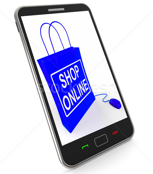 Shop Online Bag Shows Internet Shopping and Buying Stock photo © stuartmiles