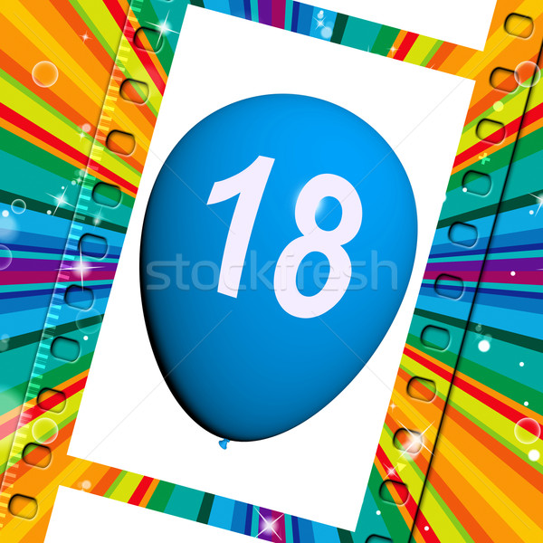 Balloon Represents Eighteenth Happy Birthday Celebrations Stock photo © stuartmiles