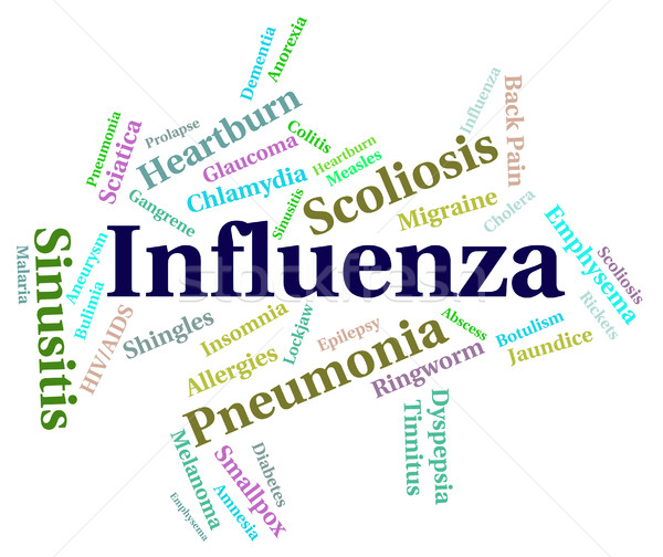 Gripa cuvant sărac sănătate febra Imagine de stoc © stuartmiles
