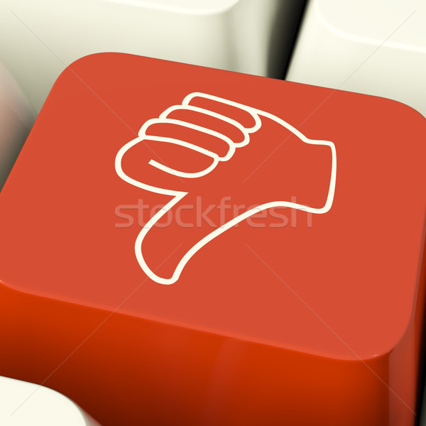 Thumbs Down Icon Computer Key Showing Dislike Failure And False Stock photo © stuartmiles