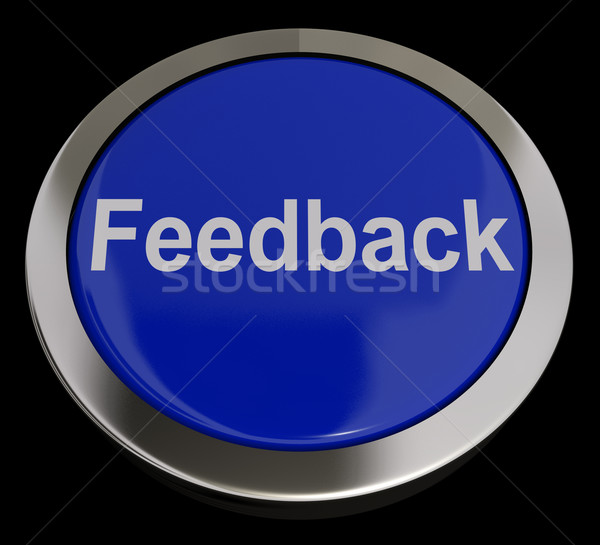 Stock photo: Feedback Button In Blue Showing Opinions And Surveys