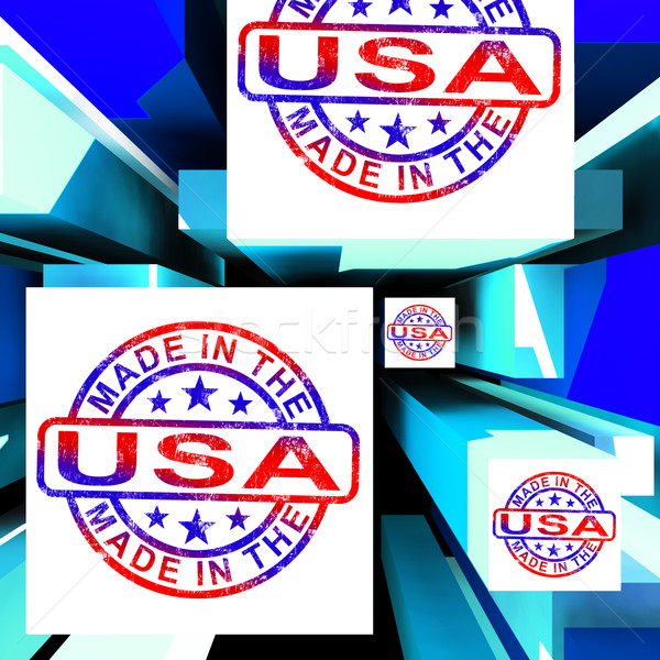 Made In The USA On Cubes Showing Patriotism Stock photo © stuartmiles