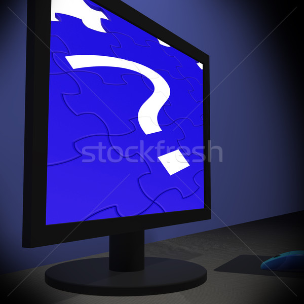 Question Mark On Monitor Shows Confusion Stock photo © stuartmiles
