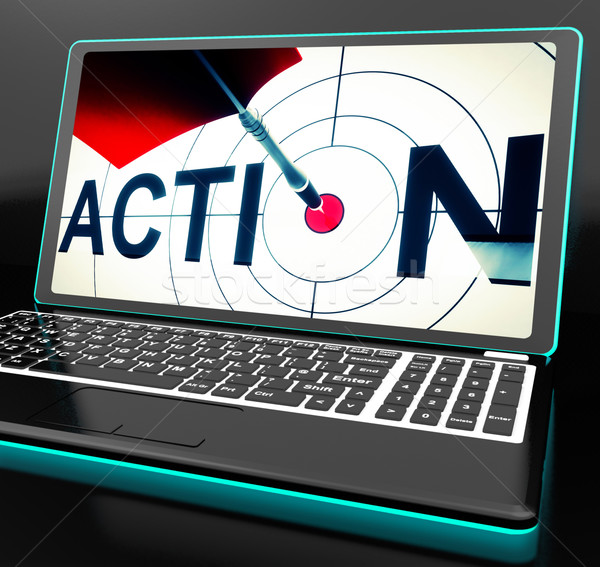 Action On Laptop Shows Motivation Stock photo © stuartmiles