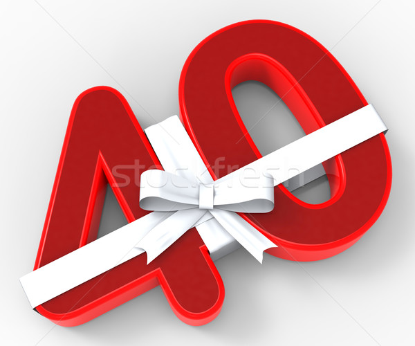 Number Forty With Ribbon Means Fortieth Anniversary Or Remembran Stock photo © stuartmiles